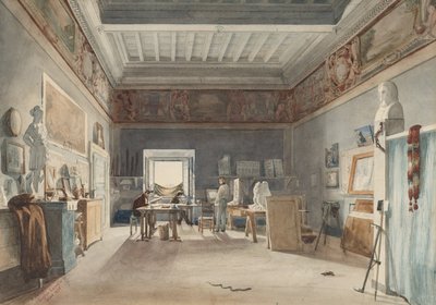 Ein Atelier in der Villa Medici, Rom von Joseph Eugène Lacroix